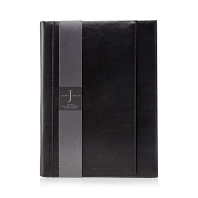 Black leather business document and tablet holder